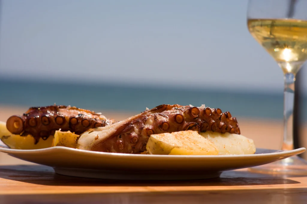 Octopus Dish with beach view