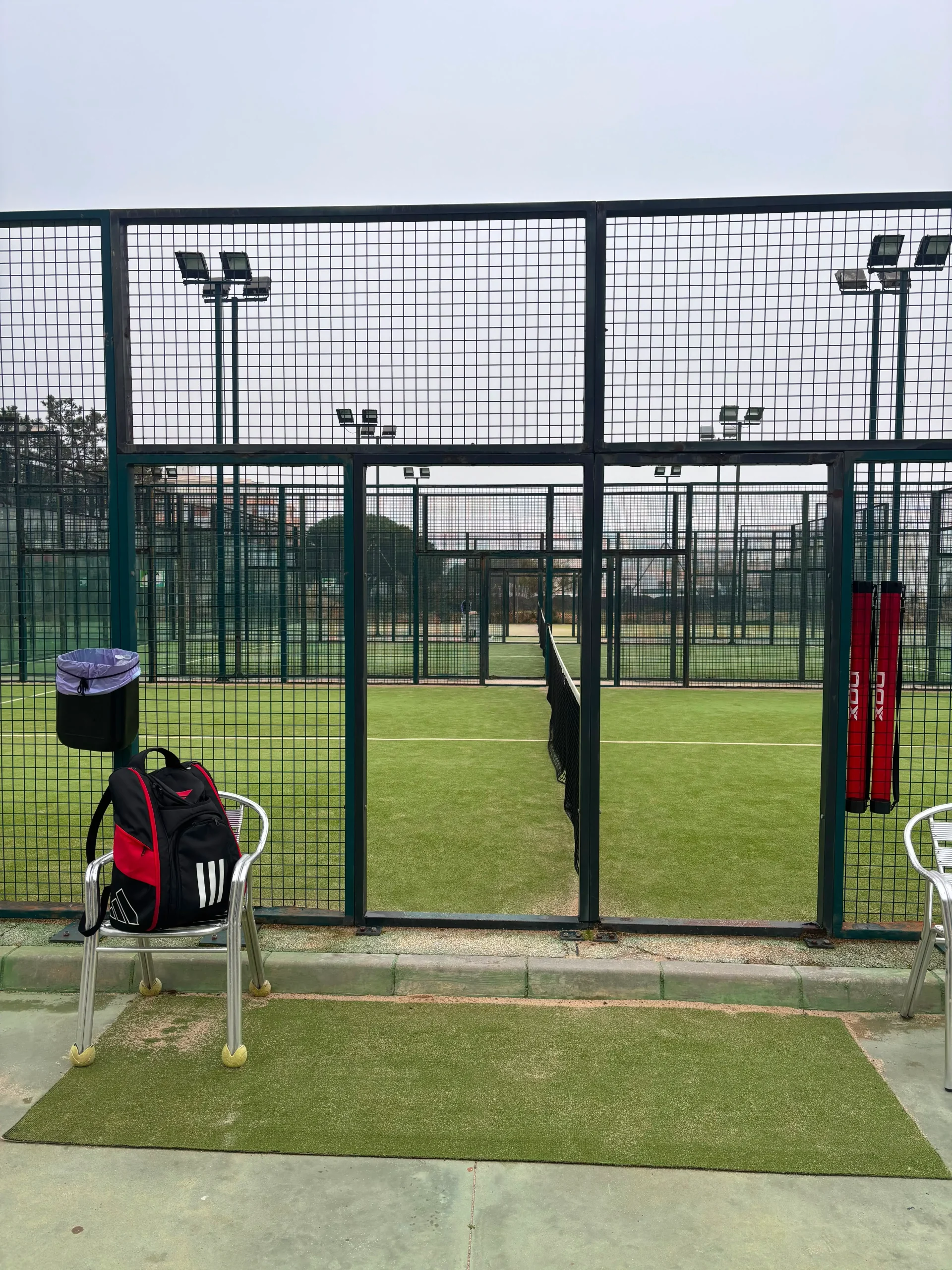 Court entrance with training gear