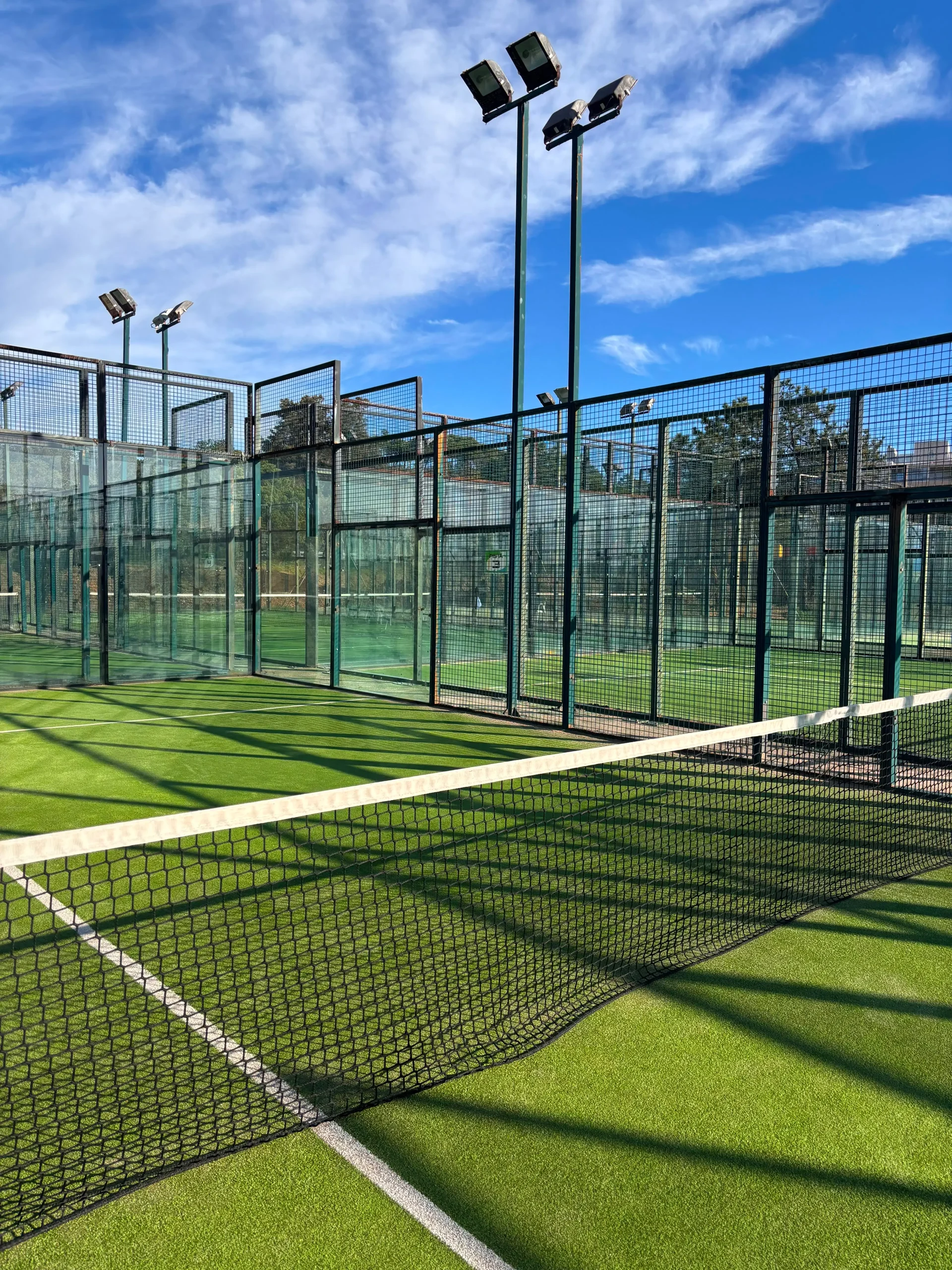 Padel courts in the sun